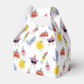 Schattige kleurrijk Monsters Grappig Kids Verjaard Bedankdoosjes (Achterkant)