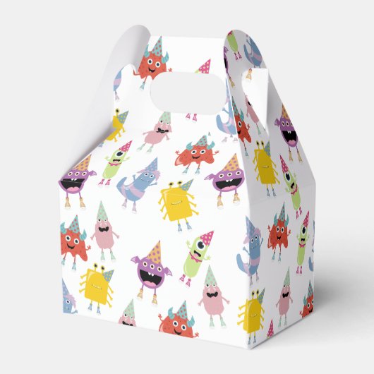 Schattige kleurrijk Monsters Grappig Kids Verjaard Bedankdoosjes (Achterkant)