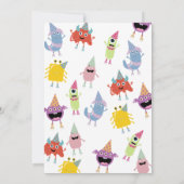 Schattige kleurrijk Monsters Grappig Kids Verjaard Kaart (Achterkant)