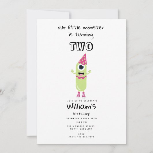 Schattige kleurrijk Monsters Grappig Kids Verjaard Kaart (Voorkant)