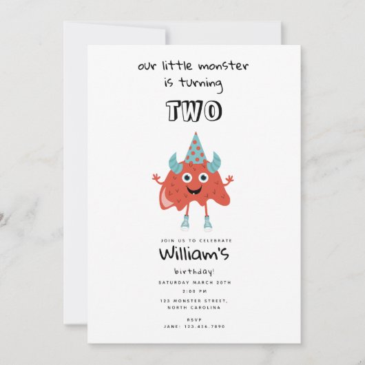 Schattige kleurrijk Monsters Grappig Kids Verjaard Kaart (Voorkant)