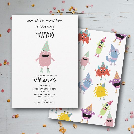 Schattige kleurrijk Monsters Grappig Kids Verjaard Kaart