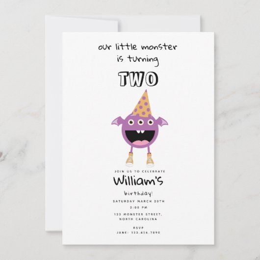 Schattige kleurrijk Monsters Grappig Kids Verjaard Kaart (Voorkant)