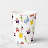 Schattige kleurrijk Monsters Grappig Kids Verjaard Papieren Bekers (Achterkant)