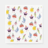 Schattige kleurrijk Monsters Grappig Kids Verjaard Servet (Voorkant)