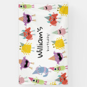 Schattige kleurrijk Monsters Grappig Kids Verjaard Spandoek (Verticaal)