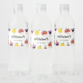 Schattige kleurrijk Monsters Grappig Kids Verjaard Waterfles Etiket (Flessen)