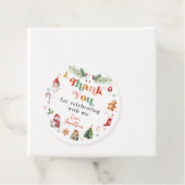 Schattige kleurrijk Oh What Fun First Christmas Bi Bedankjes Labels (In situ)