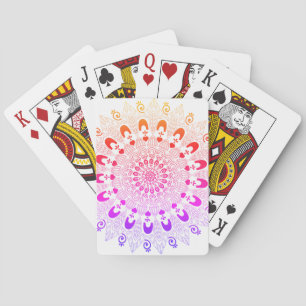 Schattige kleurrijk Ombre Mandala bloemontwerp Pokerkaarten