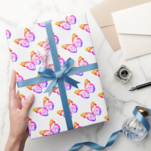 Schattige kleurrijk Ombre Monarch vlinderpatroon Cadeaupapier