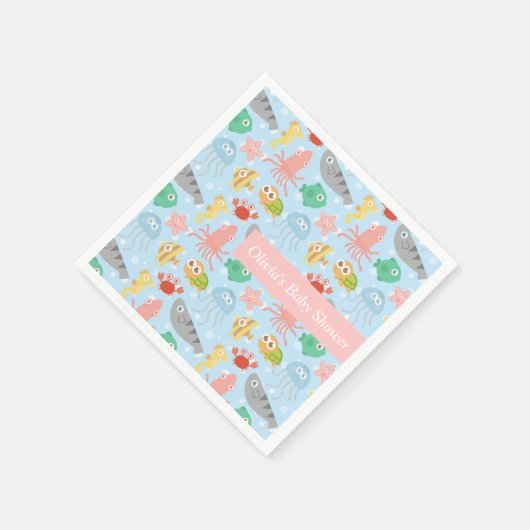 Schattige Kleurrijk Onder het Zee Party Supplies Servetten (Hoek)