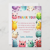 Schattige kleurrijk onze kleine monstertje dank je kaart (Voorkant)