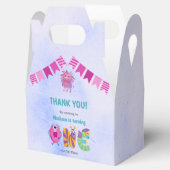 Schattige kleurrijk Onze kleine monsterverjaardag  Bedankdoosjes (Geopend)