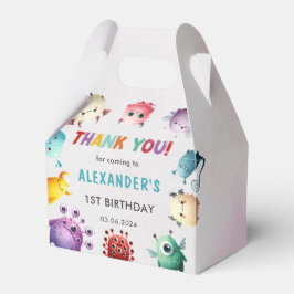 Schattige kleurrijk Onze kleine monsterverjaardag Bedankdoosjes