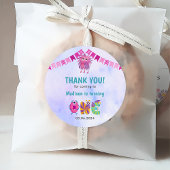 Schattige kleurrijk Onze kleine monsterverjaardag  Bedankjes Labels