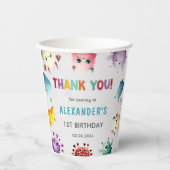 Schattige kleurrijk Onze kleine monsterverjaardag Papieren Bekers (Voorkant)