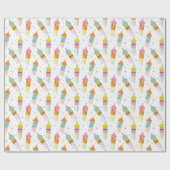 Schattige Kleurrijk Oudejaarsavond vuurwerk Cadeaupapier (Vlak)