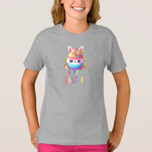 Schattige, kleurrijk paasei konijntje t-shirt