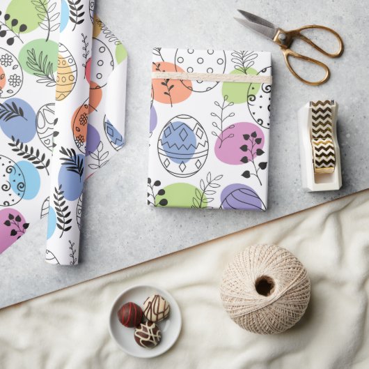 Schattige kleurrijk paaseierpatroon cadeaupapier (Crafts)