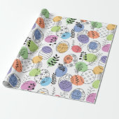 Schattige kleurrijk paaseierpatroon cadeaupapier (Uitgerold)