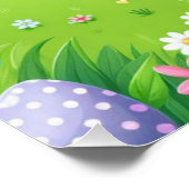 Schattige, kleurrijk Paashaas voetstuk teken Perfect Poster (Hoek)