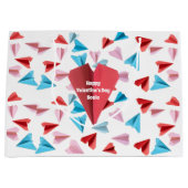 Schattige kleurrijk papieren vliegtuig, aangepaste groot cadeauzakje (Voorkant)