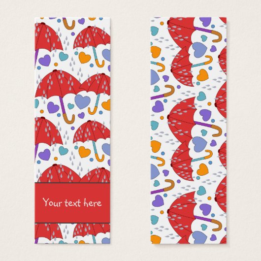 Schattige kleurrijk paraplu hart en regendruppel B Mini Visitekaartjes (Voorkant /achterkant)