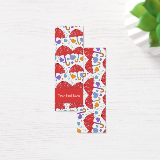 Schattige kleurrijk paraplu hart en regendruppel B Mini Visitekaartjes (Bureau)