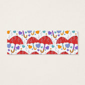 Schattige kleurrijk paraplu hart en regendruppel B Mini Visitekaartjes (Achterkant)