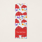 Schattige kleurrijk paraplu hart en regendruppel B Mini Visitekaartjes (Voorkant)