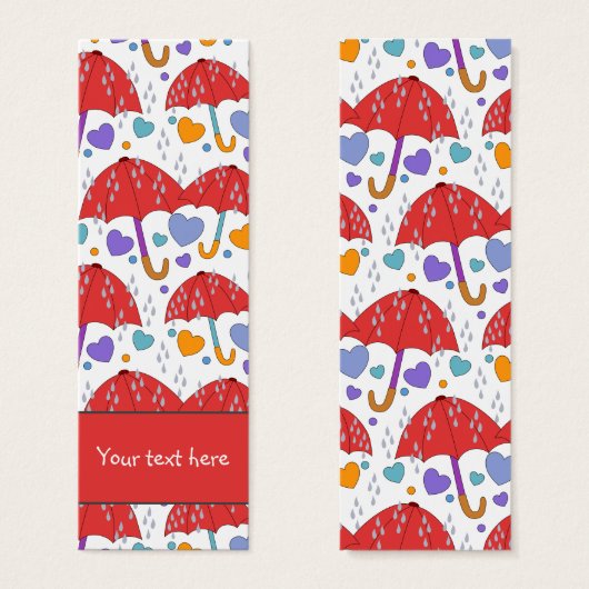 Schattige kleurrijk paraplu hart en regendruppel B Mini Visitekaartjes (Voorkant /achterkant)