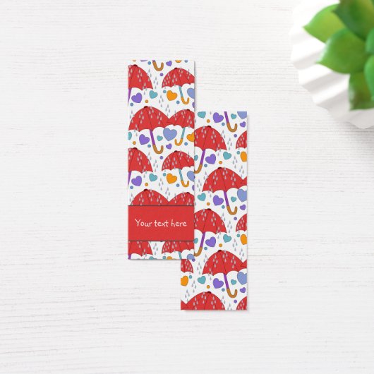 Schattige kleurrijk paraplu hart en regendruppel B Mini Visitekaartjes (Bureau)