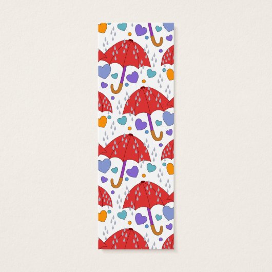 Schattige kleurrijk paraplu hart en regendruppel B Mini Visitekaartjes (Achterkant)