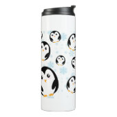 Schattige kleurrijk pastel pinguïn gradiëntpatroon thermosbeker (Gedraaid links)