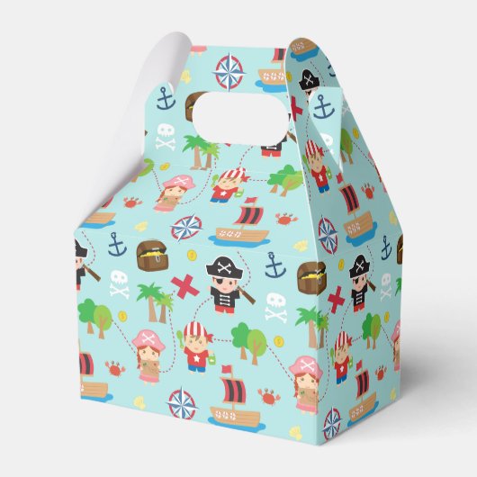 Schattige Kleurrijk Pirate Pattern Kids Verjaardag Bedankdoosjes (Achterkant)