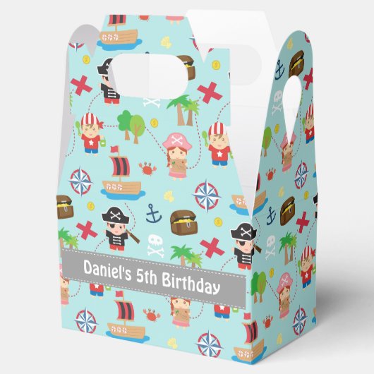 Schattige Kleurrijk Pirate Pattern Kids Verjaardag Bedankdoosjes (Geopend)