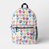 Schattige kleurrijk pootpatroon bedrukte rugzak (Voorkant)