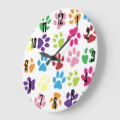 Schattige kleurrijk pootpatroon grote klok (Hoek)