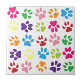 Schattige kleurrijk pootpatroon tegeltje (Voorkant)