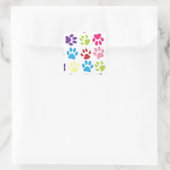 Schattige kleurrijk pootpatroon vierkante sticker (Tas)