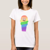 Schattige kleurrijk Rainbow Cone Icon Logo Design T-shirt (Voorkant)