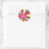 Schattige kleurrijk Rainbow roze hart Ronde Sticker (Tas)