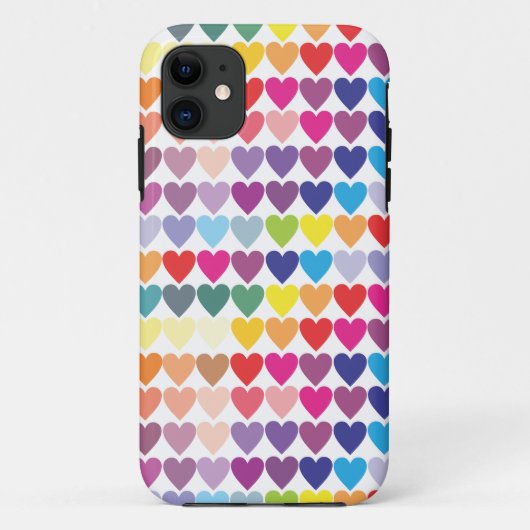 Schattige kleurrijk regenboog hartpatroon Case-Mate iPhone case (Achterkant)