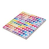 Schattige kleurrijk regenboog hartpatroon tegeltje (Zijkant)