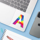 Schattige kleurrijk regenboogalfabet A Sticker (Laptop met iPhone)