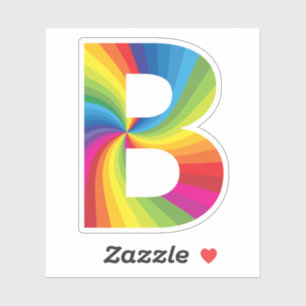 Schattige kleurrijk regenboogalfabet B Sticker