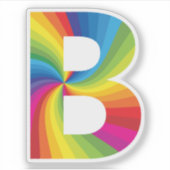 Schattige kleurrijk regenboogalfabet B Sticker (Voorkant)