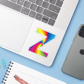 Schattige kleurrijk regenboogalfabet Z Sticker (Laptop met iPhone)