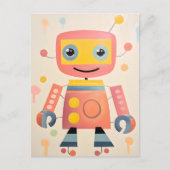 Schattige Kleurrijk Robot Briefkaart voor Kinderen (Voorkant)