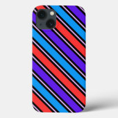 Schattige Kleurrijk Rood Blauw Streeppatroon Case-Mate iPhone Case (Achterkant)
